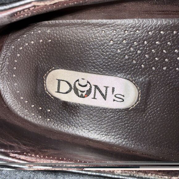 DON\'S Black Leather Men\'s Slip-On Dress Loafers Round Toe Rubber Sole Size 10 main image 7